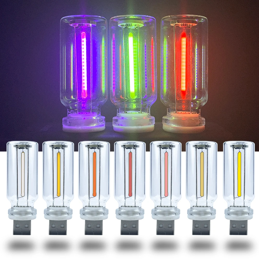 USB Touch Control LED Night Light Atmosphere Light Edison Bulb Incandescent Lamp LED Filament Light Bulb Bedroom Decoration
