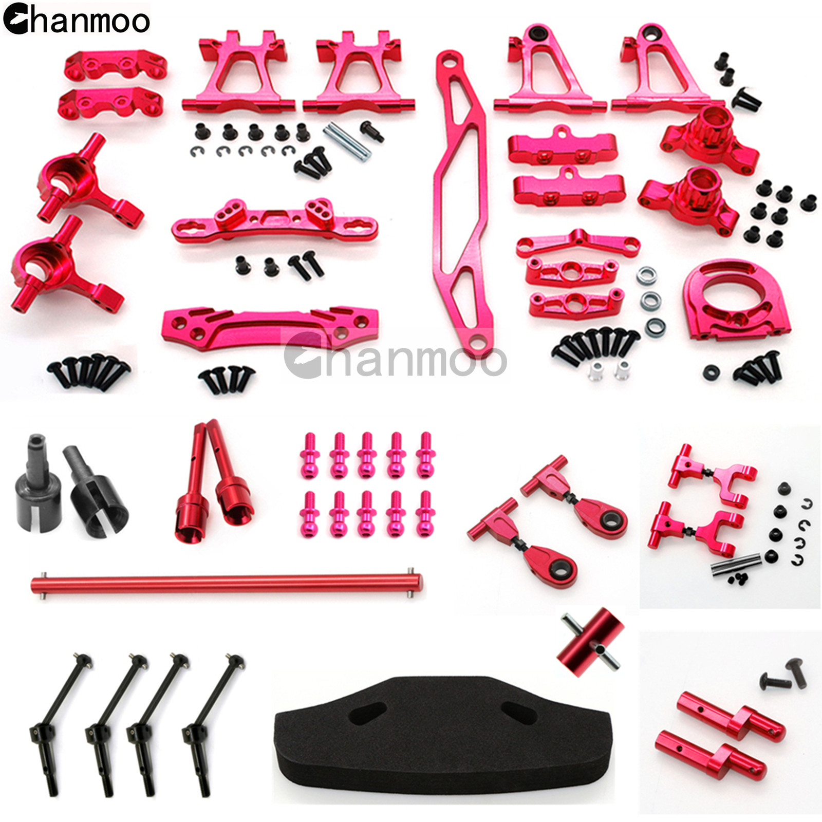 TT02 Modification Accessory Kit Metal Swing Arm Steering Cup CVD Bumper Motor Base for 1/10 RC Car Tamiya TT-02 Upgrade Parts