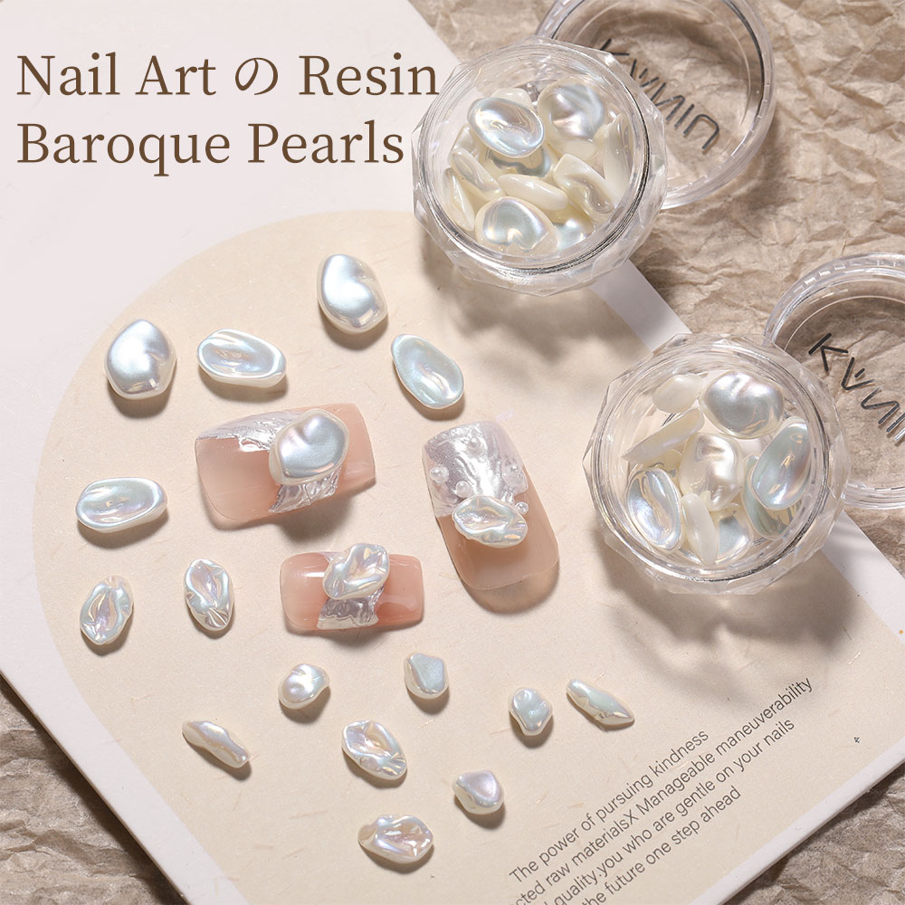 20pcs Irregular Resin Pearl Charms,3D Nail Art Decorations Mixed Shapes for Gel Nails Salon Supplies,DIY Manicure Accessorie