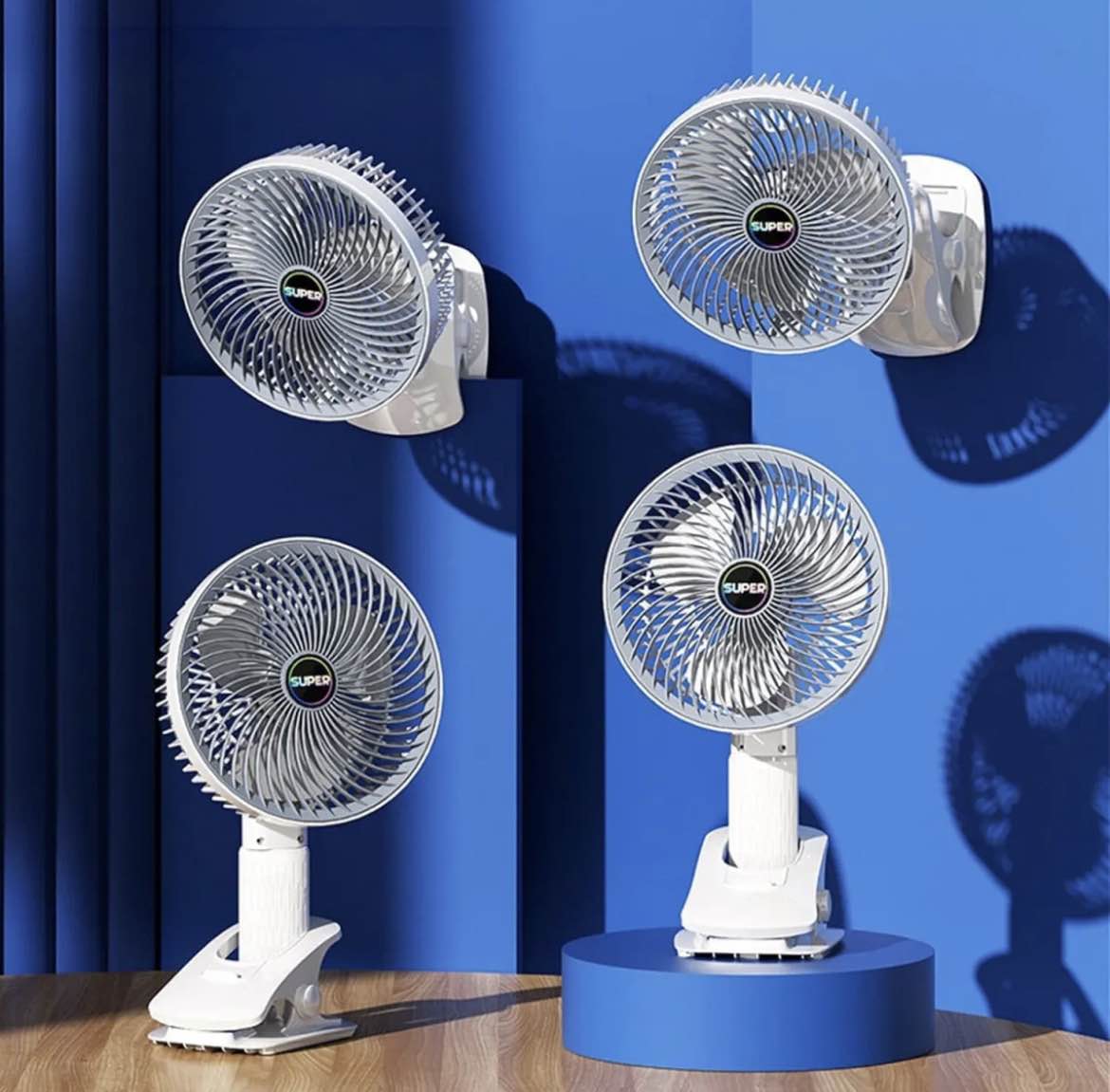 Fan wth Stand & Clipper | Multi Function Desktop Fan | Handheld Fan with strong wind | Easy to hold & use | Used for study table, travel, office