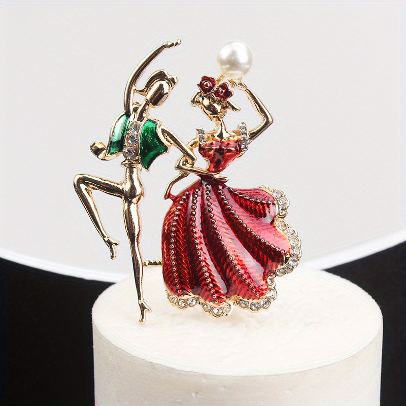 Retro Dripping Oil Creative Personality Sense of Luxury Dancing Ballet Cute Cartoon Brooch