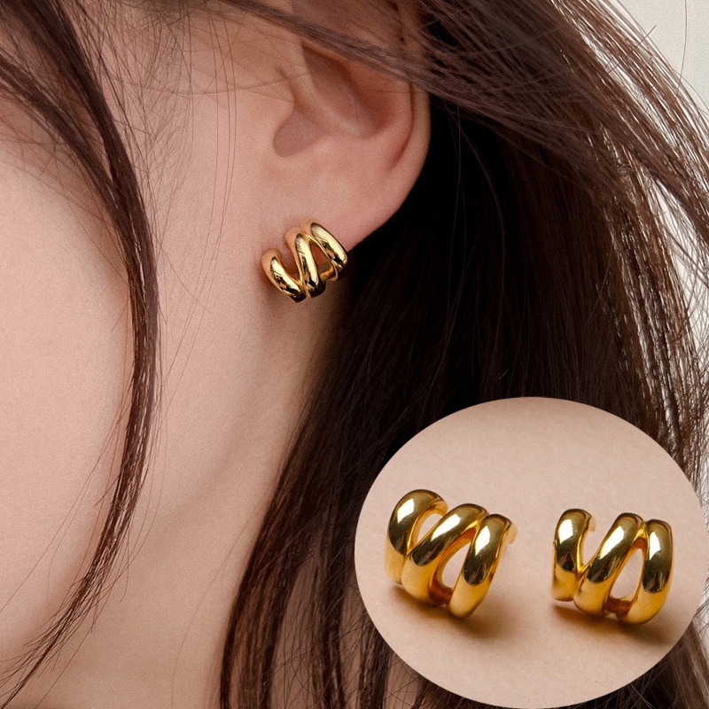 New Twist Wave Earrings For Women Hypoallergenic Silver Color Trendy Glossy Geometric Earring Girls Jewelry Gifts Wholesale