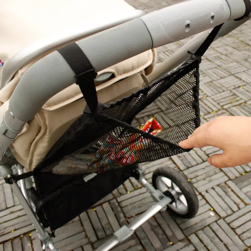 Baby Stroller Hanging Net Bags Stroller Accessories Portable Large Capacity Pram Storage Pocket Infant Products Organizer Bag