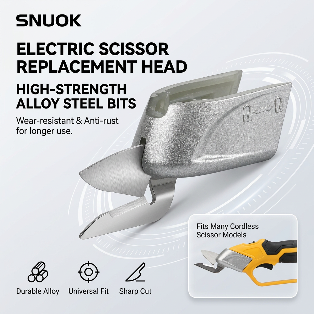 SNUOK Electric Scissors Alloy Steel Replacement Head Handheld Scissors Blade Head Suitable for This Brand of Electric Scissors