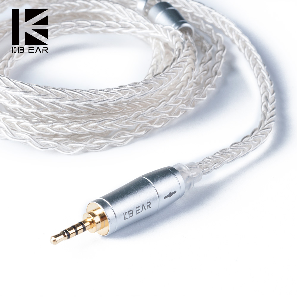 KBEAR Aureus 5N Dual-Twisted Pair Silver-Plated Copper HiFi Upgrade Cable MMCX QDC 2Pin IEM Balance Earphone Headset Cable
