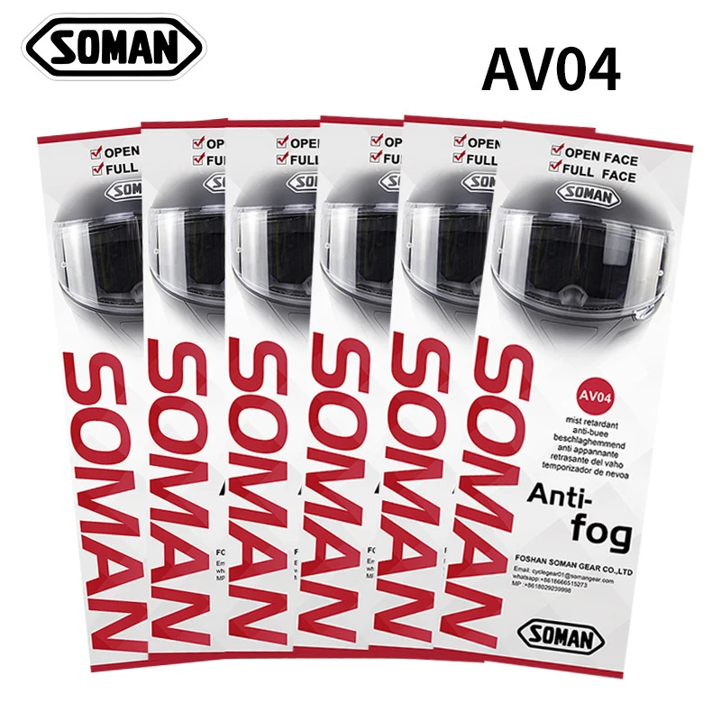 SOMAN Universal Motorcycle Helmet Anti Fog Lens Film Visor TAC Clear Insert for AGV SHOEI HJC Waterproof Long Lasting 3-5 Years