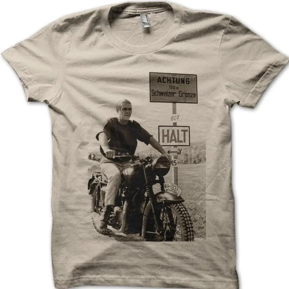 Retro Classic Motorcycle Printed T-shirt From 'The Great Escape' Summer New Item Suitable for Both Men and Women, Casual T-shirt - image 1
