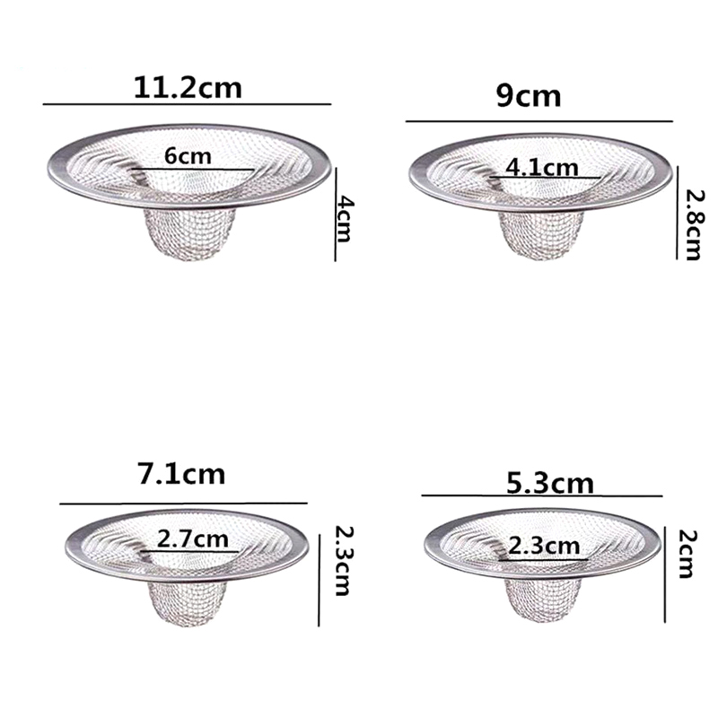 New 1Pc Stainless Steel Kitchen Water Sink Filter Bathroom Drain Filter Net Shower Hair Catchers Stoppers Kitchen Accessories