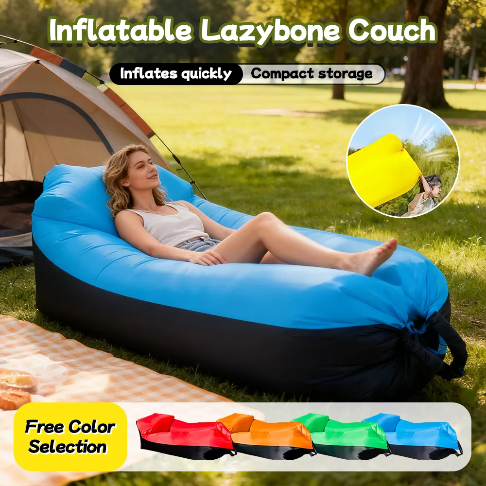 Multi-color Outdoor Inflatable Lazy Sofa Portable Air Lounge Chair Camping Travel Beach - image 1