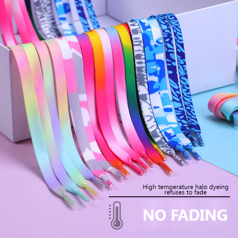 1 Pair 120 cm Universal Rainbow Gradient Shoelace Colorful Vertical Stripe Y2K Fashion Laces for Sneakers Canvas Sports Shoes