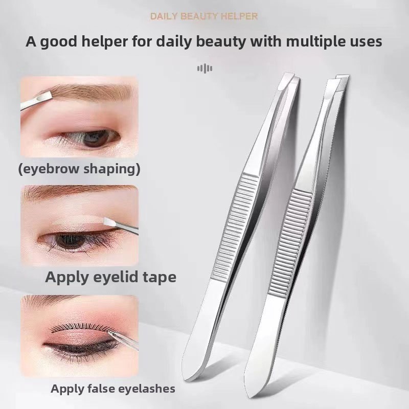 1PC Precision Eyebrow Tweezers- Professional Stainless Steel Tool for Eyebrow Shaping & Facial Hair Removal - Unisex Beauty Tool