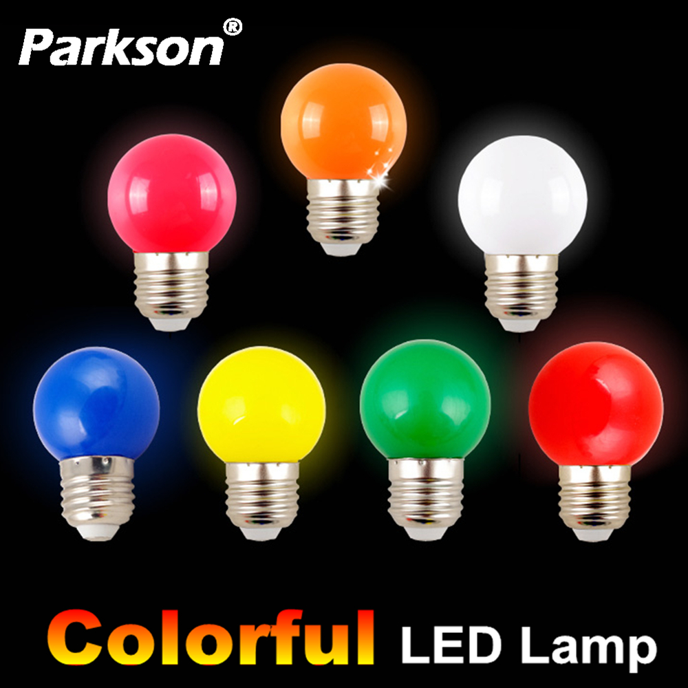7Pcs Colorful Led Light Bulb G45 1W E27 220V Lamp Blue Green Pink Yellow Red For Wedding Bedroom Esports Decoration