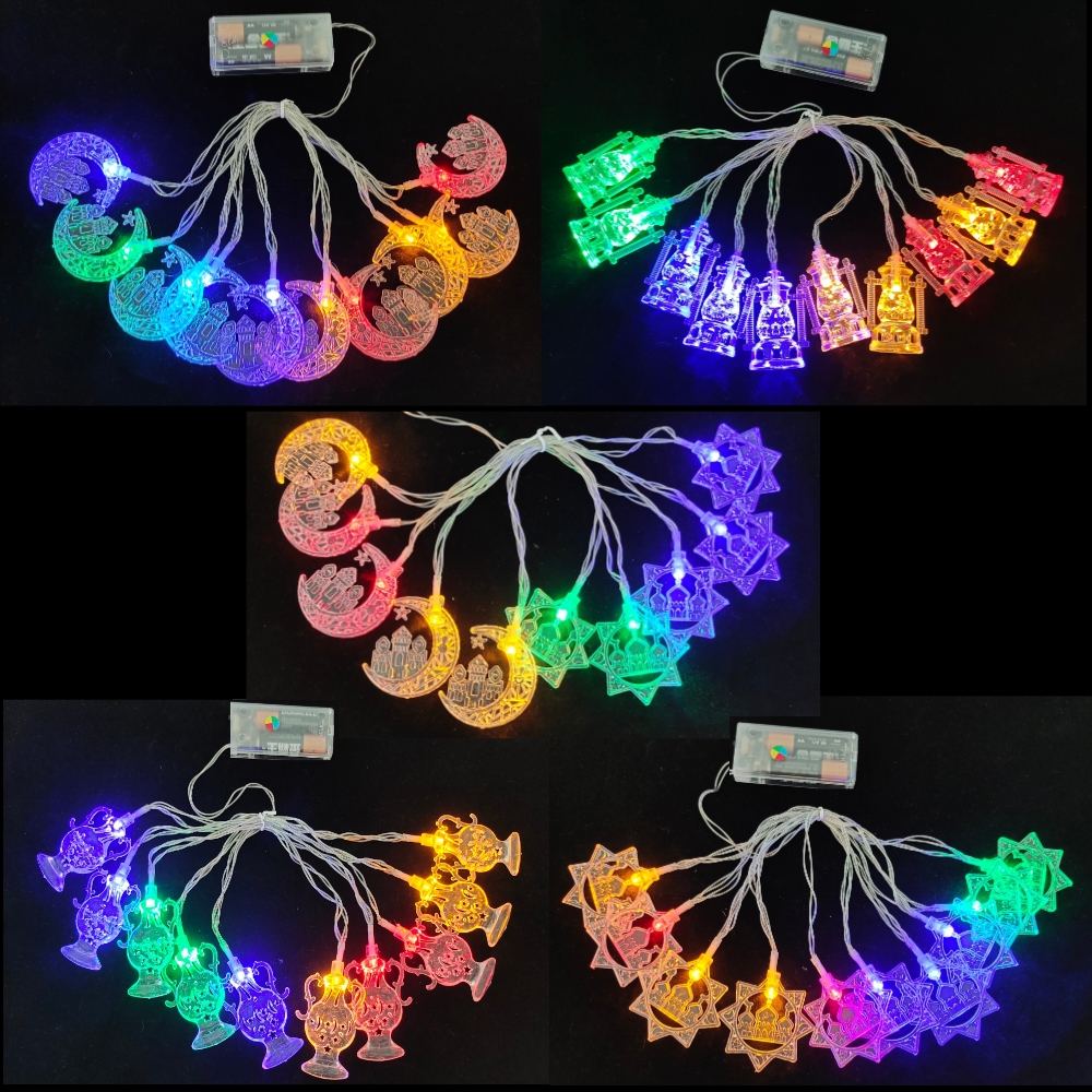 2m 10 lights Eid Mubarak Led String Lights Moon Star Led Light Ramadan Kareem Decoration 2026 Eid Festival Gift Party Supplies