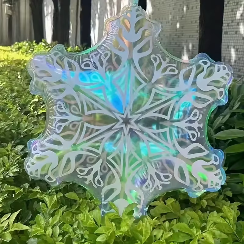 4pcs 24 inch transparent colorful snowflake aluminum film balloons Christmas New Year birthday party scene decoration