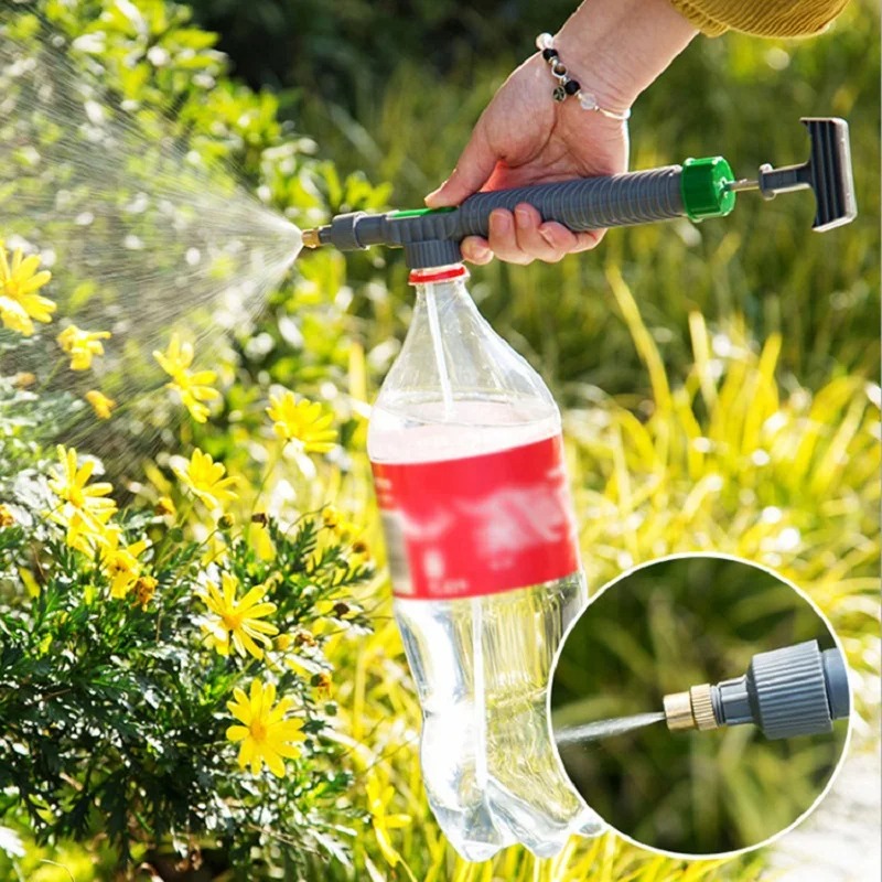 Adjustable Pull Out Type Beverage Bottle Spray Watering Nozzle Watering Can Pressure Atomizing Nozzle Gardening Tools