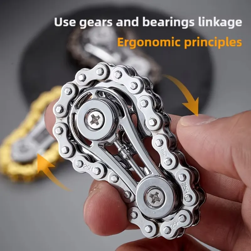 Finger Top Gear Gyro Toy - Stress Relief Tabletop Toy, Creative Fingertip Gear Chain, Anxiety Relief
