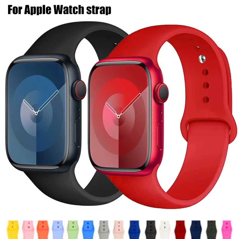 Silicone Strap For Watch Strap 44mm 45mm 40mm 41mm 42 38mm 46mm Sport Bracelet Watch Series 10 9 8 7 6 5 4 SE Ultra 2 49mm