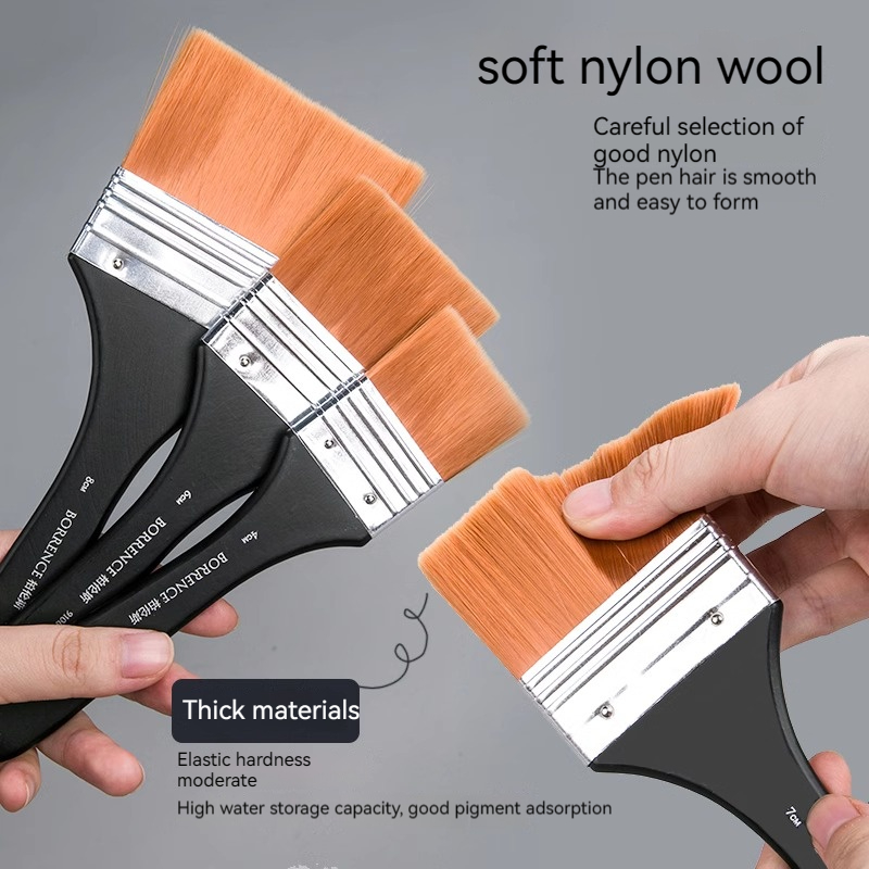 Wood Handles Watercolor Paint Drawing Nylon Oil Paint Brush 4Pcs/Set Hair Painting Brush Acrylic Paints