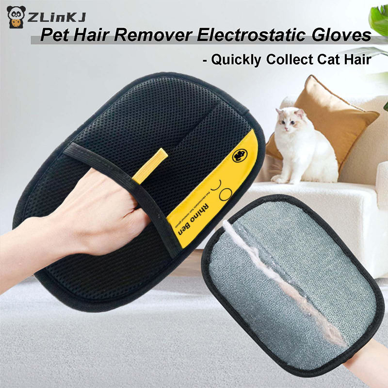 ▶1Pcs Reusable Pet Hair Remover Electrostatic Gloves For Cats & Dogs