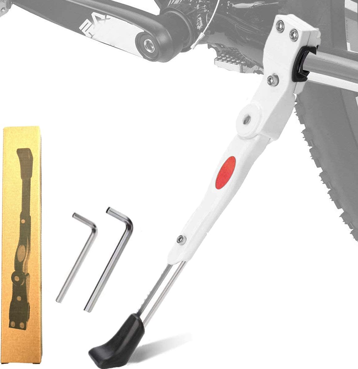 Adjustable Bike Kickstand Aluminum Alloy Non-Slip Rear Side Bicycle Kick Stand for 22 24 26 27 Road Bike/BMX/MTB