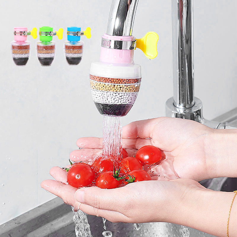 6 Layer Faucet Water Purifier Rotatable Kitchen Tap Filter Water Filter Purification Faucet Strainer Detachable Filter Element