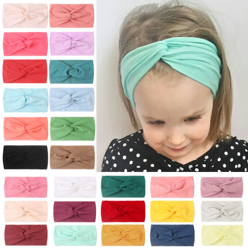 1 Piece Spring Summer Candy Color Baby Headband Girls Twisted Knotted Soft Elastic Baby Girl Headbands Hair Accessories