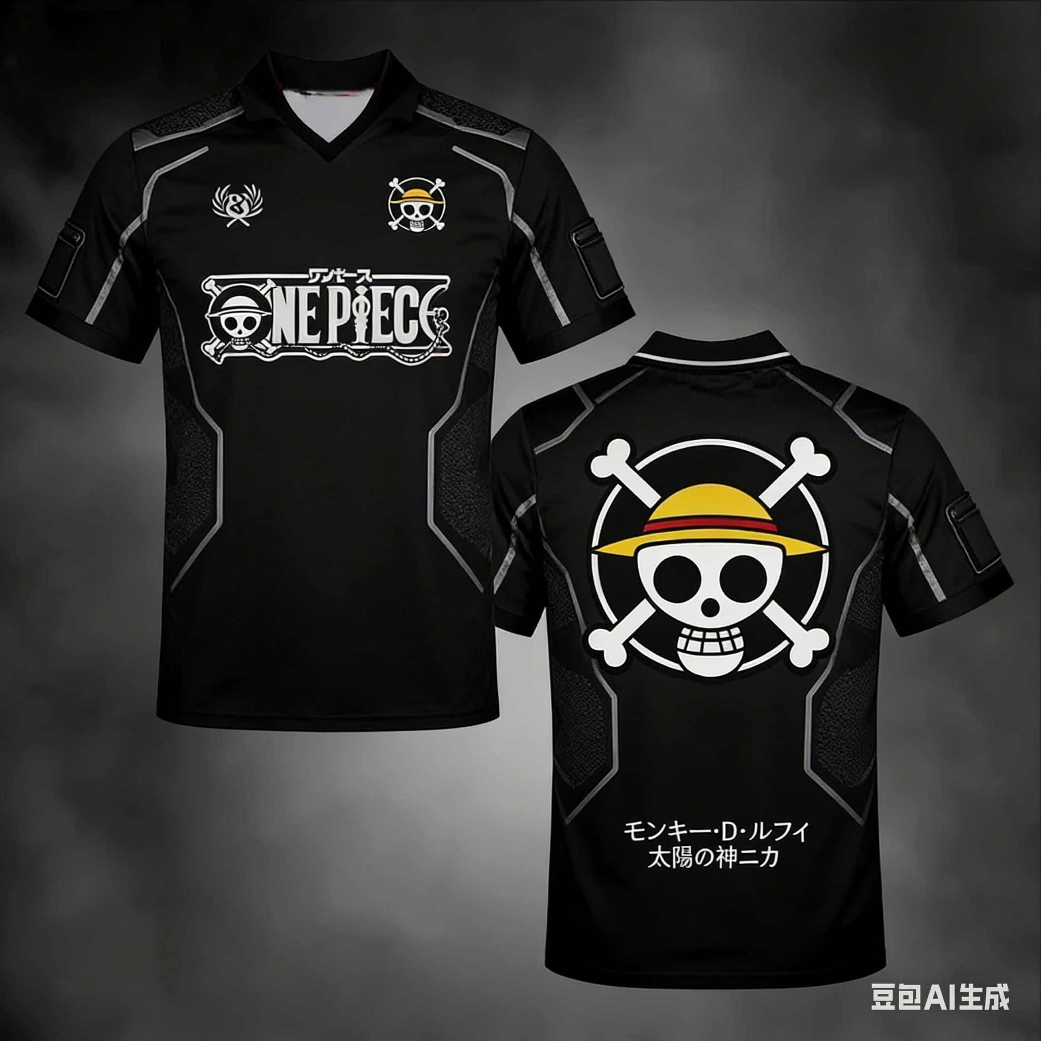 2026 New Bandai Japanese Anime One Piece Straw Hat Pirates Jolly Roger Football Jersey