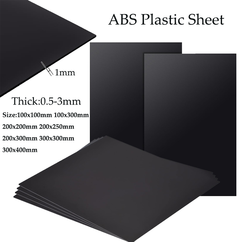 1-5pcs black abs plastic plate model sheet DIY model material material parts thickness 0.5mm/1mm/1.5mm/2mm/3mm/4mm/5mm
