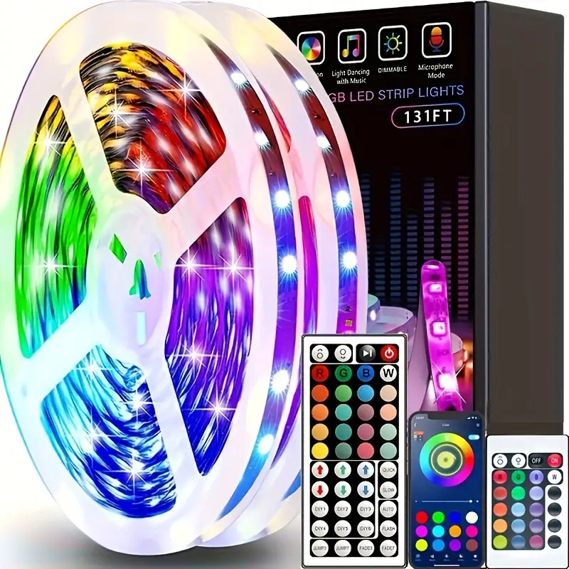USB RGB LED Strip Light 5V 5050 Flexible Ribbon Tape Lamp Remote App Control Music Sync Backlight Room Decorations