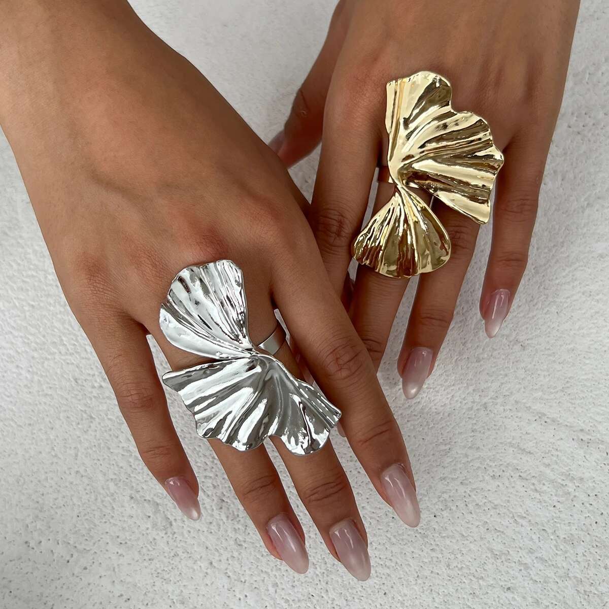Ingemark Creative Irregular Sector Shape Adjustable Ring for Women Trendy Gold Color Alloy Finger Rings Birthday Wedding Jewelry