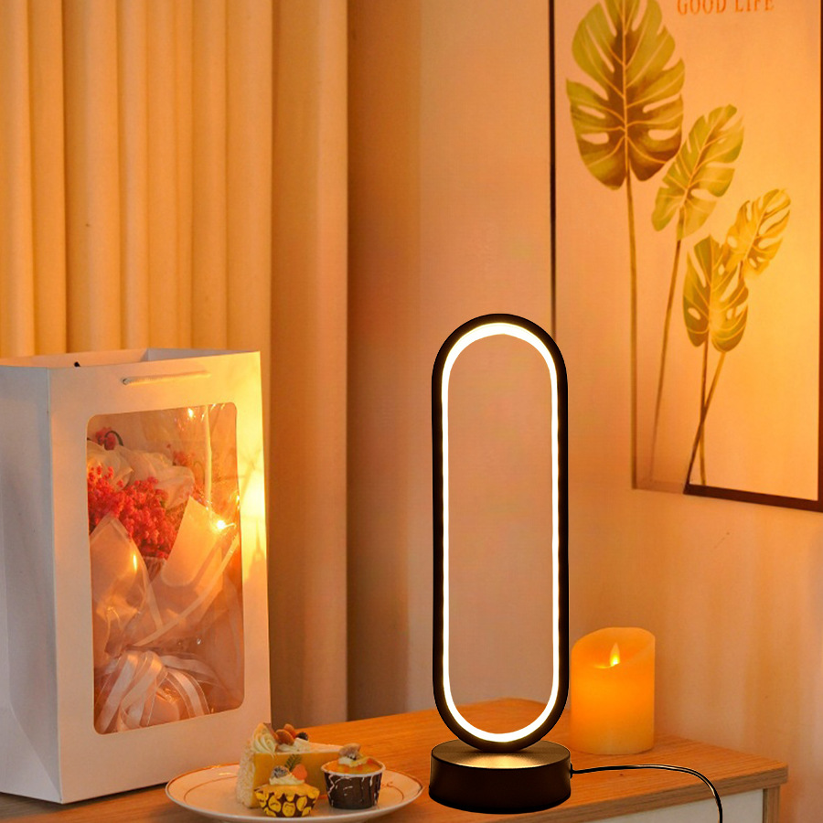 LED Wood Table Light Desk Lamp Modern Simple USB Dimmable Bedside Night Lights for Bedroom Decor