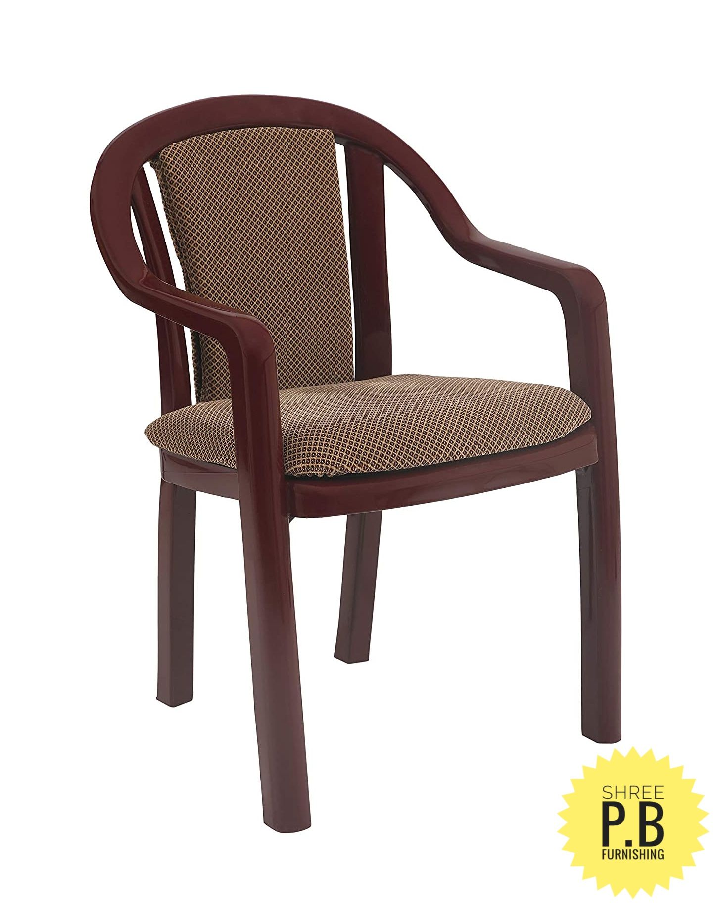 Supreme Ornate Plastic Cushion Chair for Home, Office and Outdoor