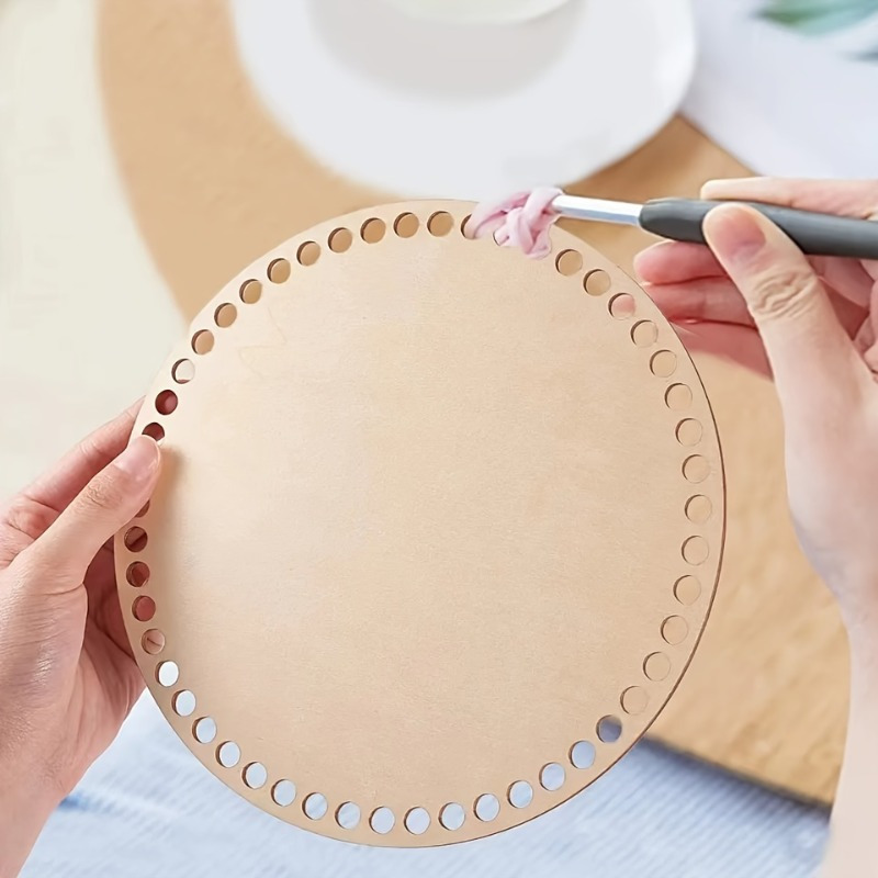 1pc Crochet Basket Weaving Craft Set - Solid Wood Circular Bottom Blanks for DIY Basketry & Home Decor Crafting