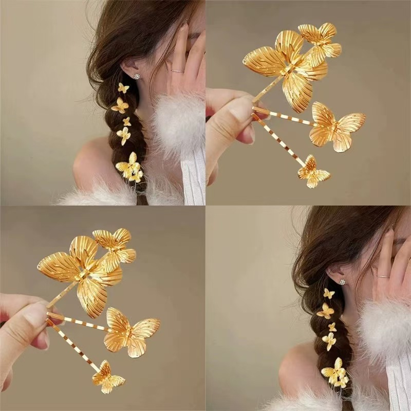 Fashionable Natural Butterfly Edge Hair Clip Women's Hair Accessories Simple Stylish European And American Trend Headwear