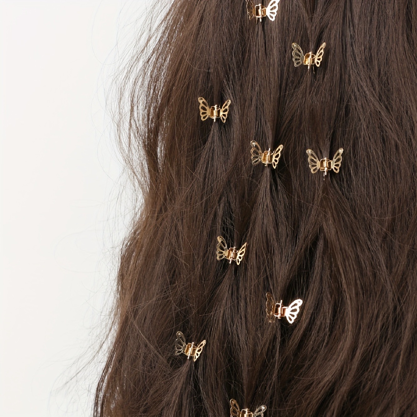 10pcs Mini Hollow Out Butterfly Design Sweet Hair Clip Retro Bangs Fixed Clip Decoration Hair Grasping For Women And Girls