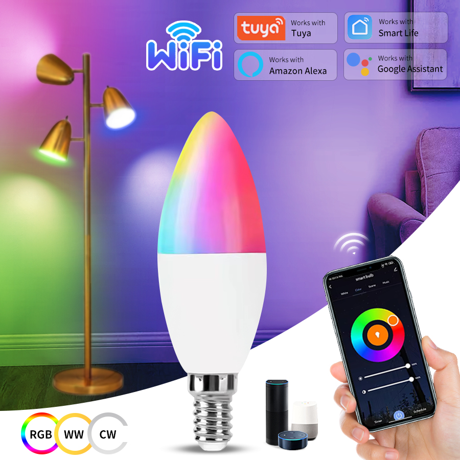 9W 7W 5W 220V 110V Tuya Smart WiFi GU10 LED Bulb Spotlight Alexa Lamp RGBCW Smart Life App Remote Works with Echo Home