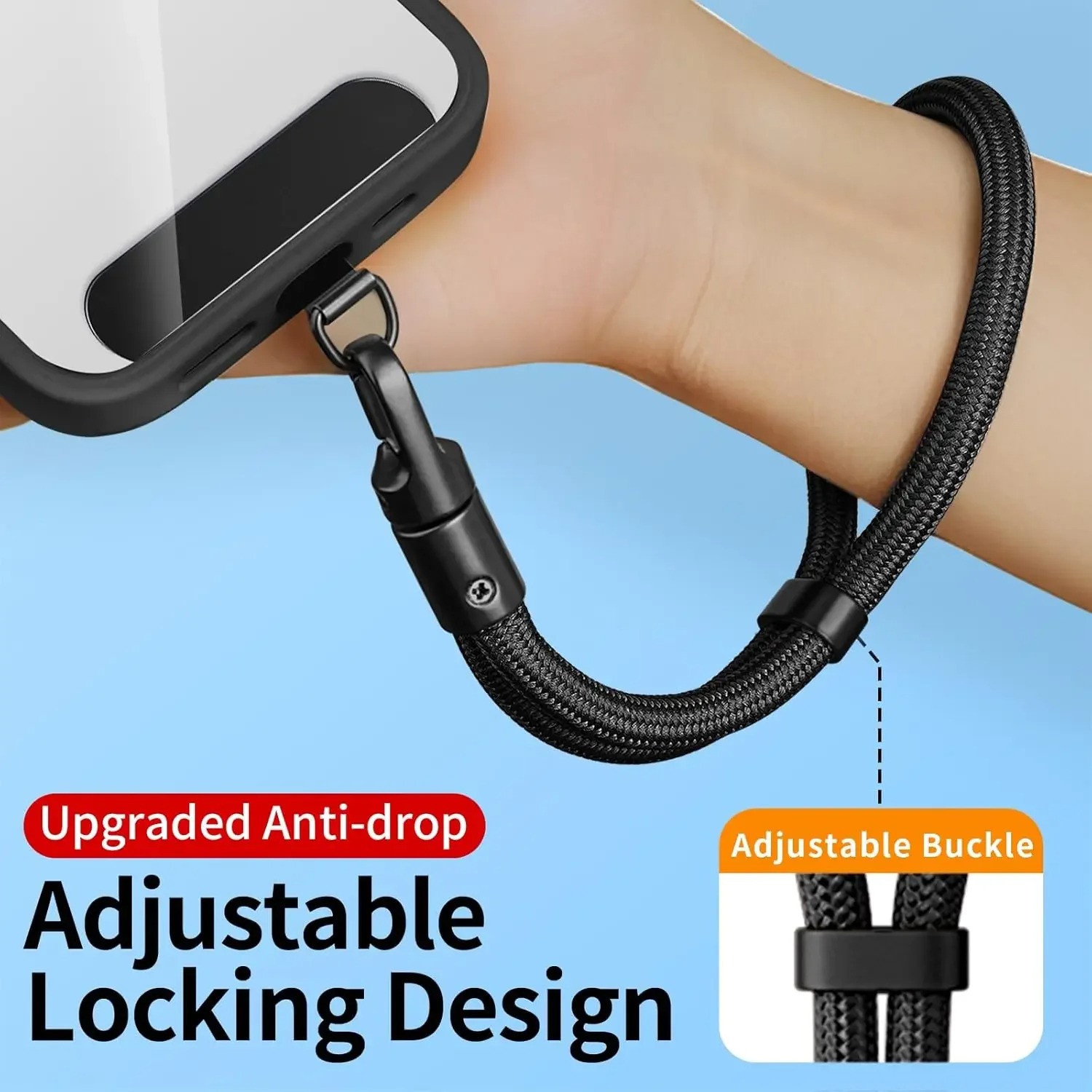 Universal Mobile Phone Lanyard Short Wrist Strap with Anti-drop Design Durable Polyester Phone Strap