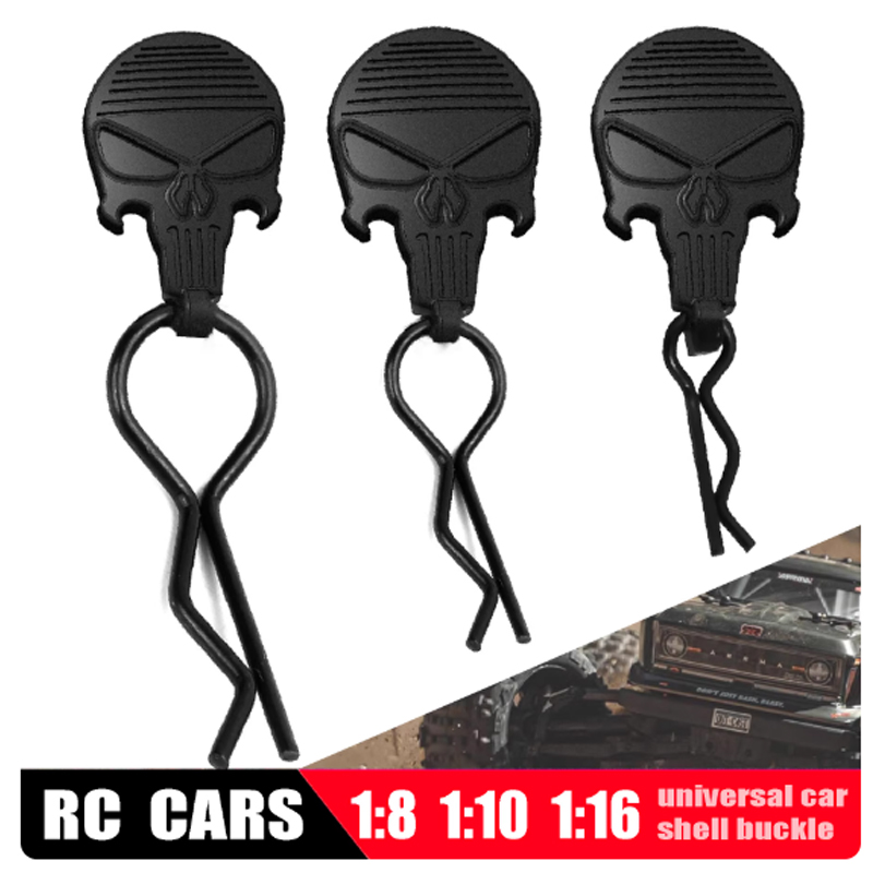 10 Universal RC Car Body Clips W/Pull Tabs Black or White R Pins for 1/8/10/16 Scale Losi Arrma Axial and All 1/8 Redcat HPI HSP