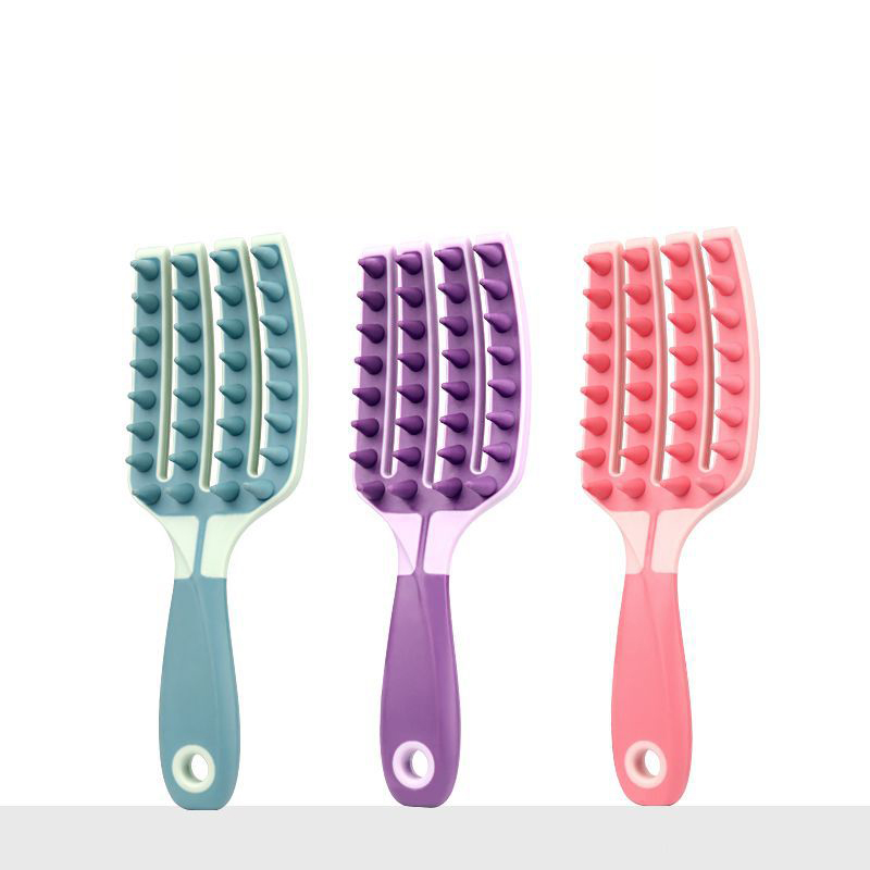 1pc handle silicone shampoo brush scalp massage wide teeth shampoo long handle shower head scrub hair Special for real hair