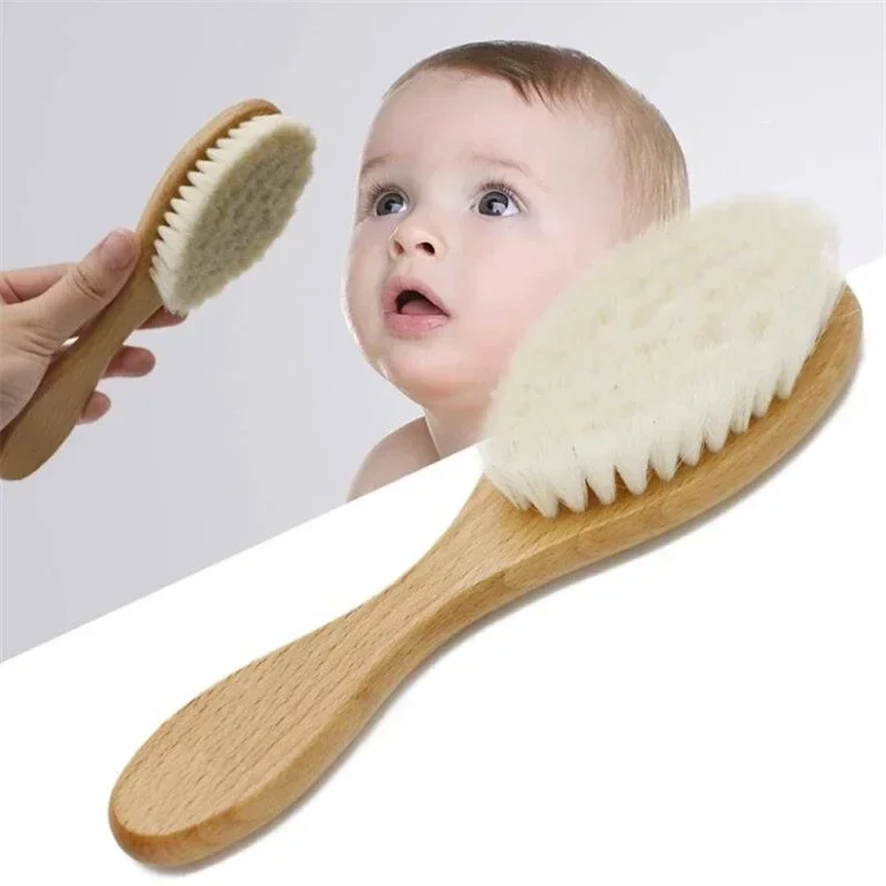 1/2/5 PCS Soft - Bristled Chinese Alstonia Wooden Baby Hair Brush: Ideal for Tender Scalps and Gentle Hair Care
