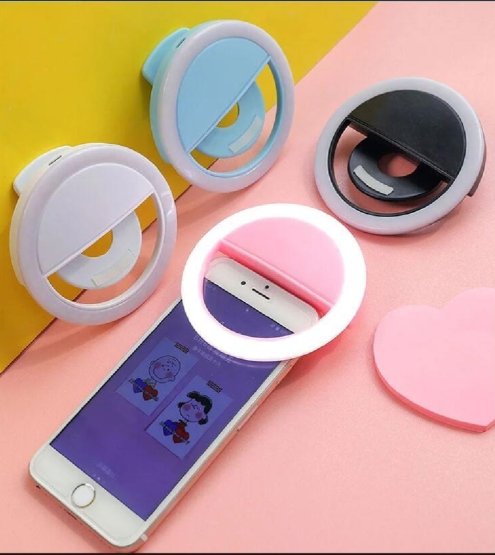 Cell Phone Selfie Ring Light for Phone, LED Circle Selfie Light Ring Rechargeable Portable for Phone Camera iPad Laptop Live Stream/ Makeup/Video Photography