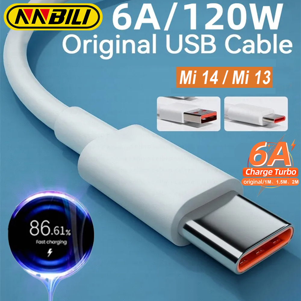 NNBILI 120W USB Type C Cable Tipo 6A 67W Turbo Fast Charging For 15 14 Ultra 13T Pro 12S Redmi Note 13 K70 Poco X6 Pad6