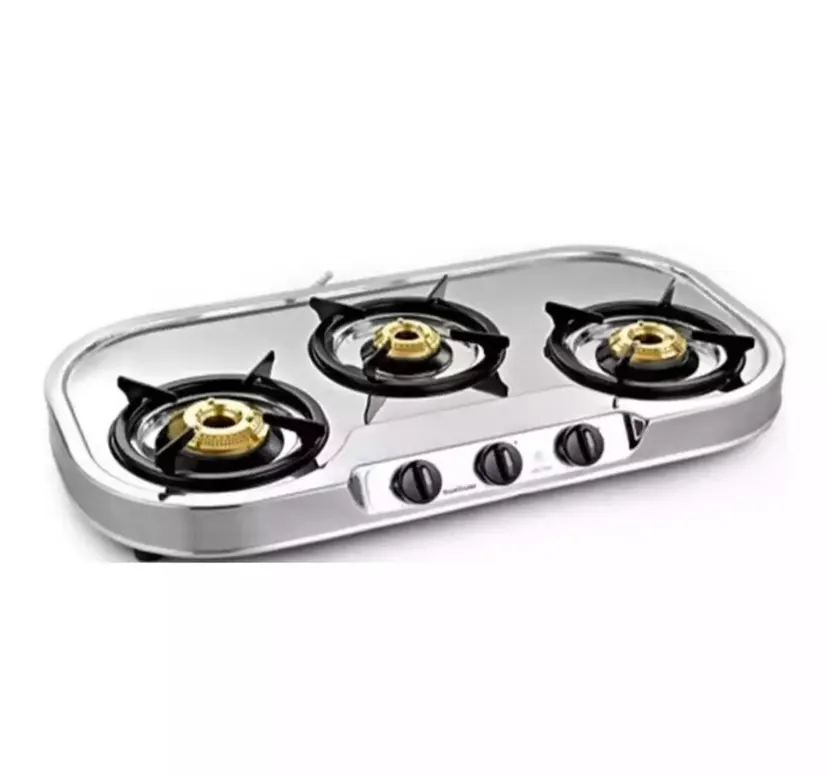 Nikai 3 Burner Steel Auto Ignition Gas Stove