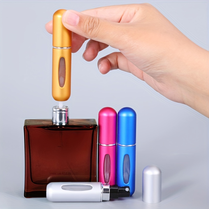 Round-Head Perfume Refill Bottle 5ml, Bottom-Fillable, Mini Press Spray, Travel Portable, Refillable, Self-Pumping Type