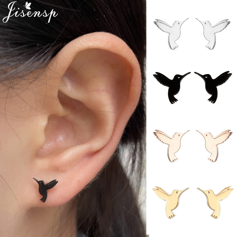 Stainless Steel Swallow Small Earrings Fashion Little Bird Jewelry Women Cute Animal Hummingbird Ear Studs Girls Summer s