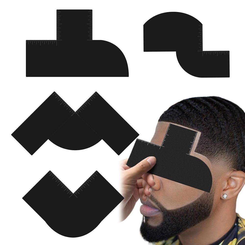Reusable Enhancement Barber Card Easy to Clean with Measurement Indicators Beard Line Up Tool Black Hairline Maker