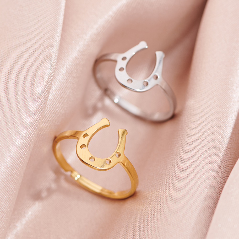 fashion Stainless Steel U Shape Geometric rings for women Simple Horse Shoe adjustable open rings Jewelry s 2024 Fashion Sta pen gpt