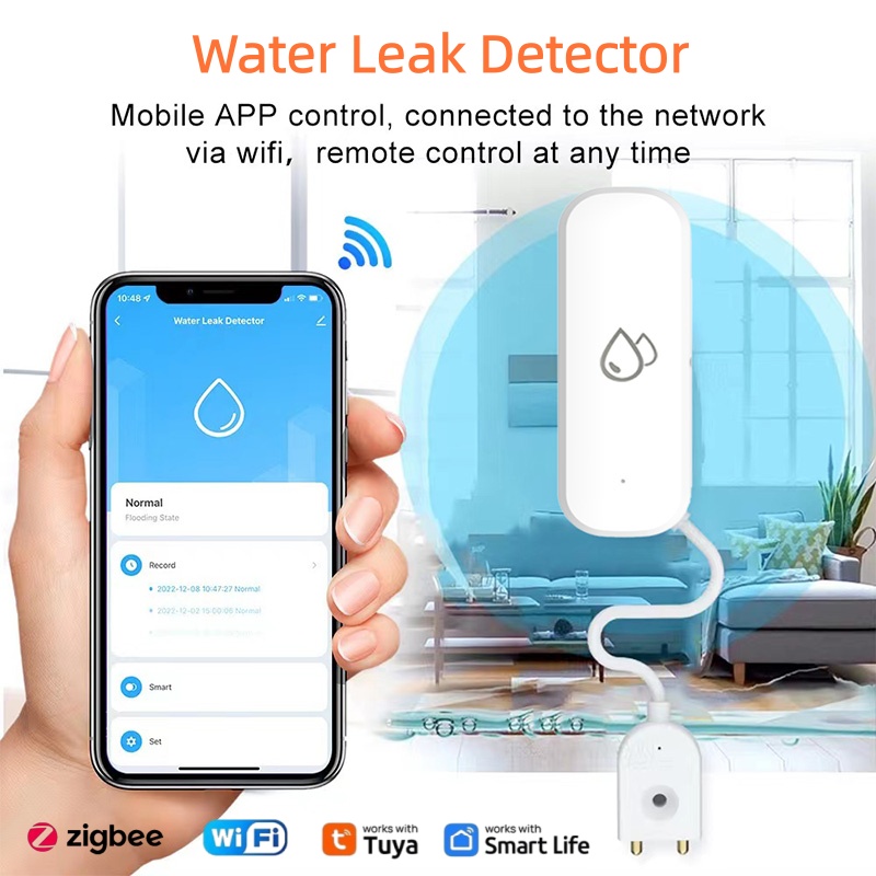 MOES Tuya WiFi/ZigBee Smart Water Level Sensor with APP Alarm Alert, Ultrasonic Tank Monitor, Remote Detector