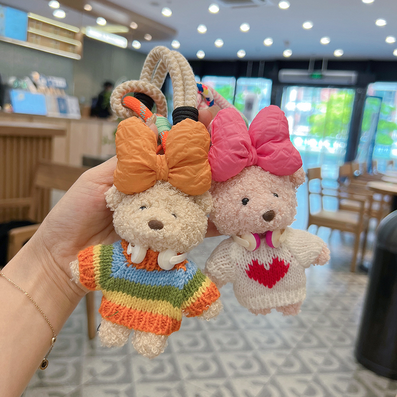 Creative bow headphones, terry bears, car keychains, cartoon sweaters, dolls, cute bags, decorative pendants