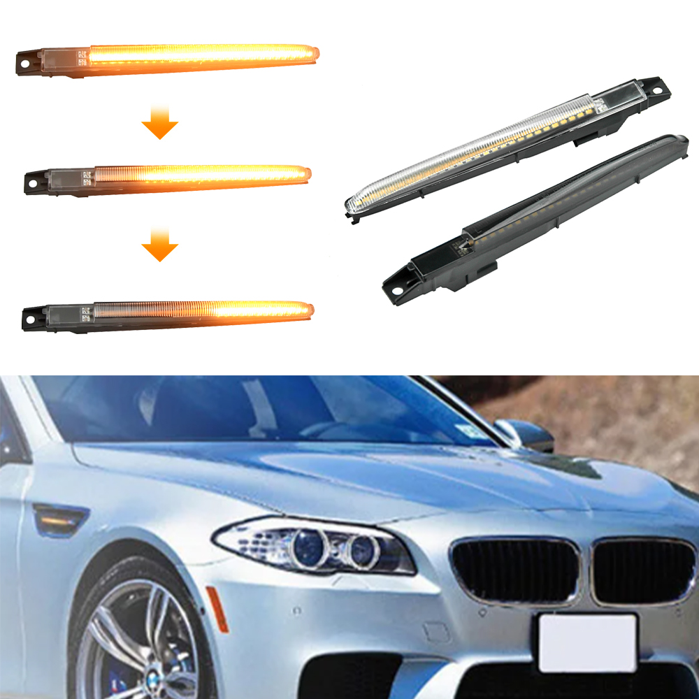 2PCS For BMW 5-Series F10 M5 X5 M E70 X6 M E71 Dynamic Amber LED Side Marker Turn Signal Light Car Accessories